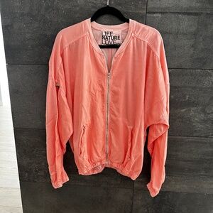 Free City Lets GO Parachute Bumber Satin Jacket in Pink  Size M